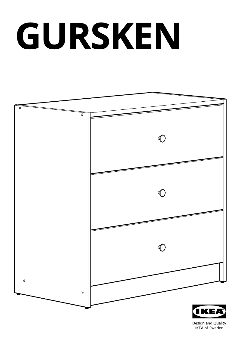 Page 1 de la notice Manuel utilisateur Ikea GURSKEN 605.032.96
