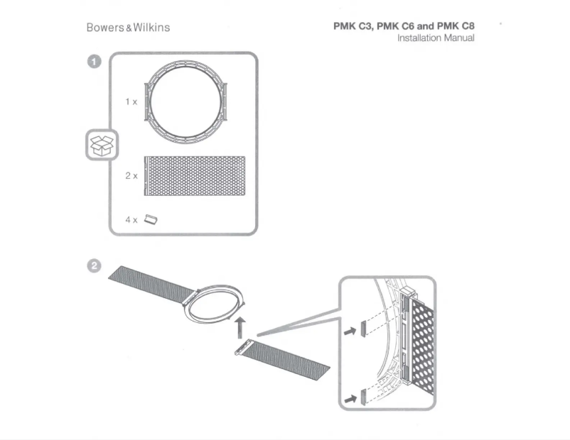 Page 1 de la notice Manuel utilisateur Bowers & Wilkins PMK C8