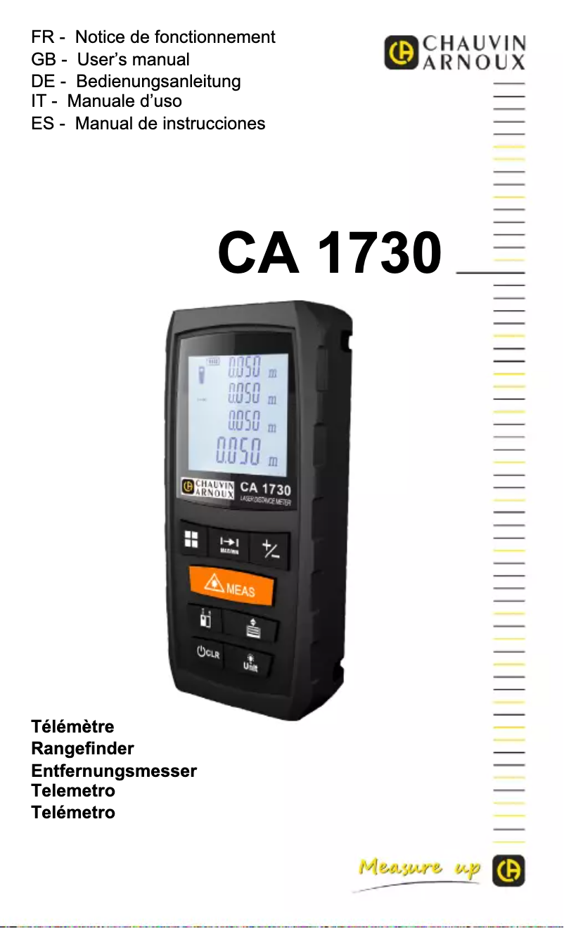 Page 1 of the manual User Manual Chauvin Arnoux CA 1730