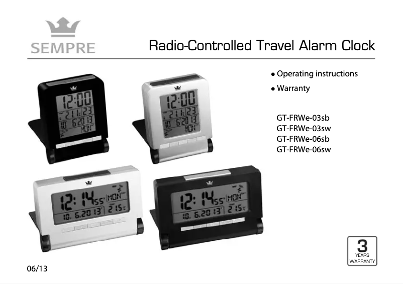 Page 1 de la notice Manuel utilisateur Sempre GT-FRWe-06s