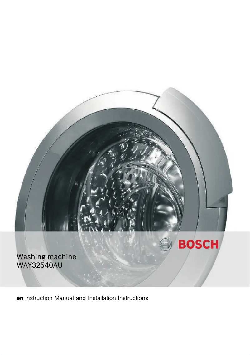 Page 1 of the manual Instructions / Assembly Bosch WAY32540AU