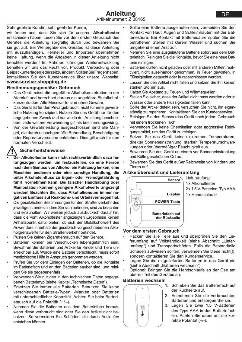 Page 1 de la notice Manuel utilisateur EasyMaxx 07892