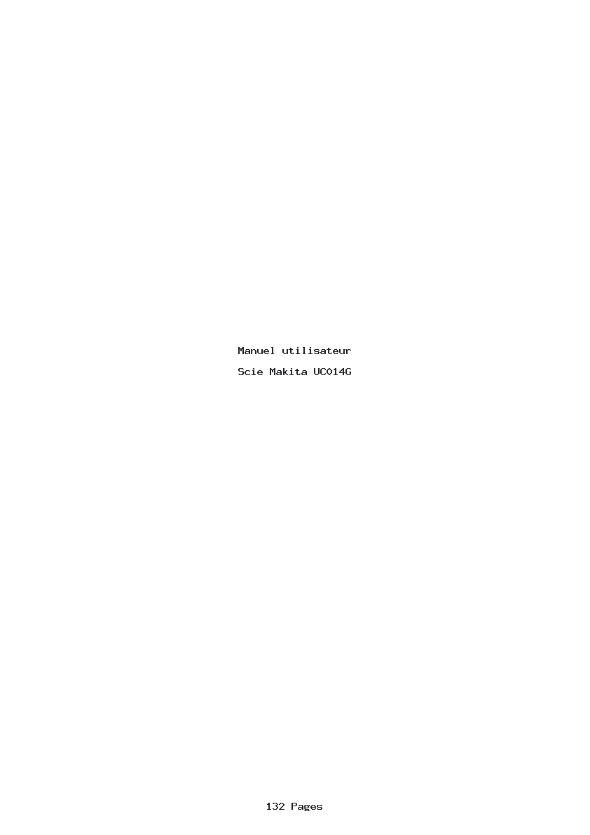Page 1 de la notice Manuel utilisateur Makita UC014G