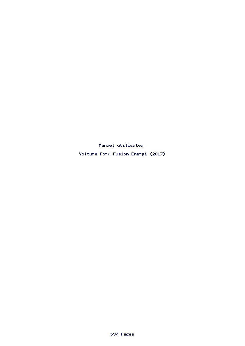 Page 1 de la notice Manuel utilisateur Ford Fusion Energi (2017)