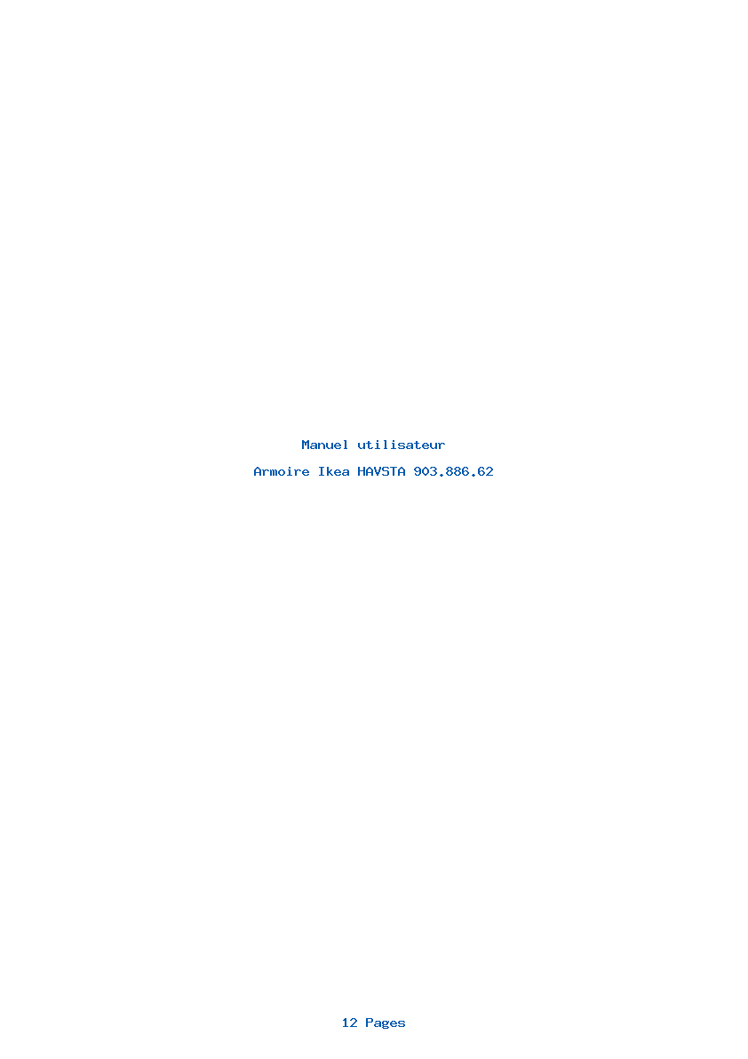 Page 1 de la notice Manuel utilisateur Ikea HAVSTA 903.886.62