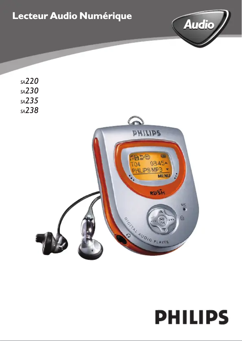 Page 1 of the manual User Manual Philips SA230