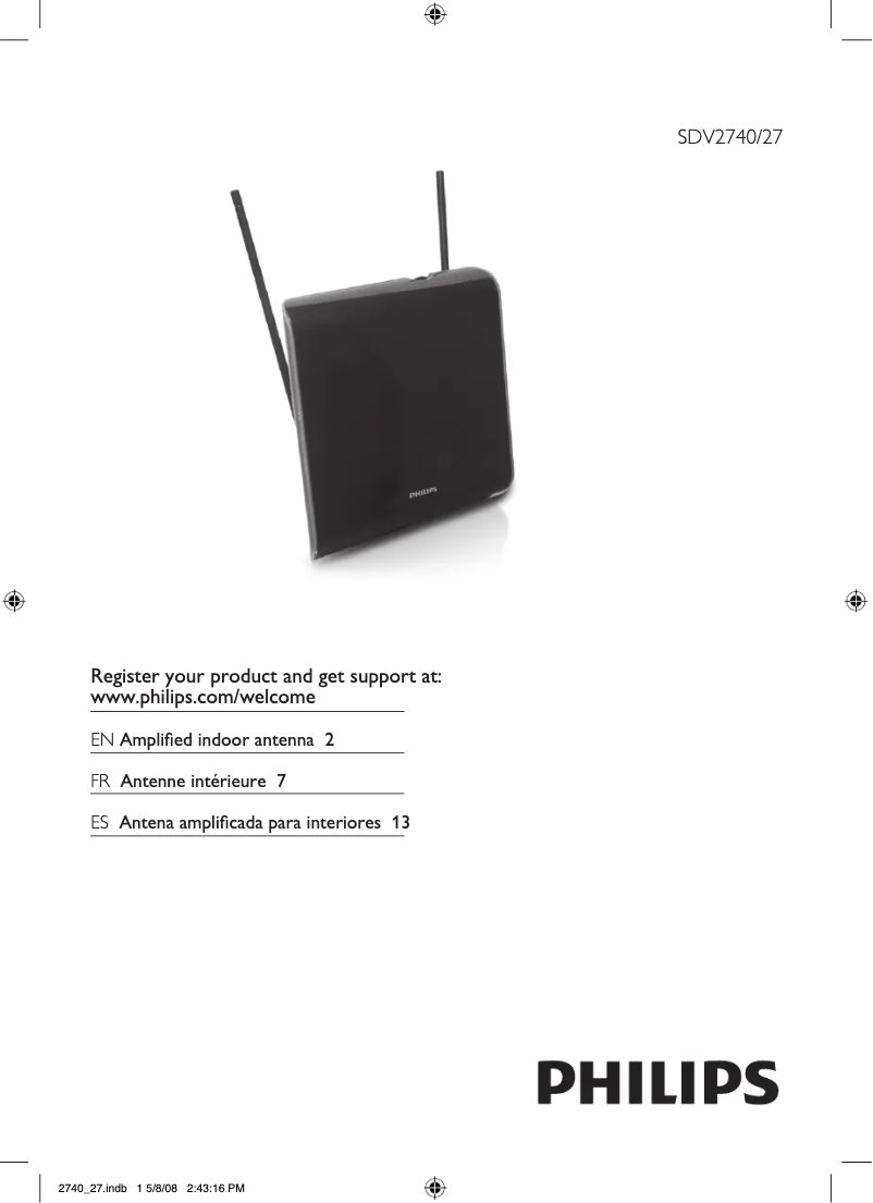 Página 1 del manual Manual de usuario Philips SDV2740