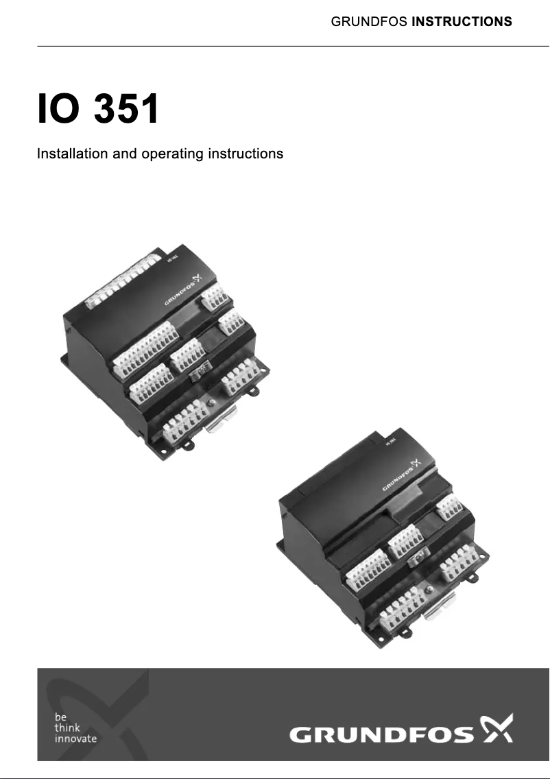 Page 1 de la notice Manuel utilisateur Grundfos IO 351