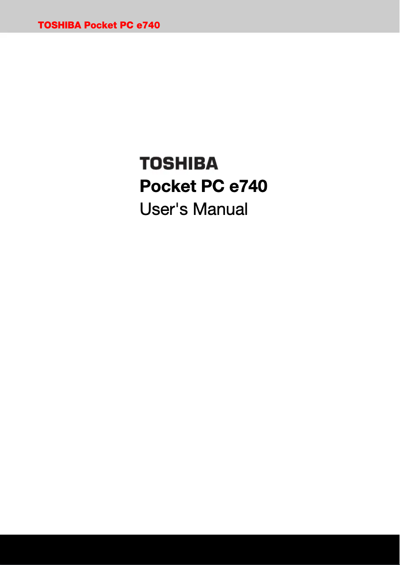 Page 1 de la notice Manuel utilisateur Toshiba E740