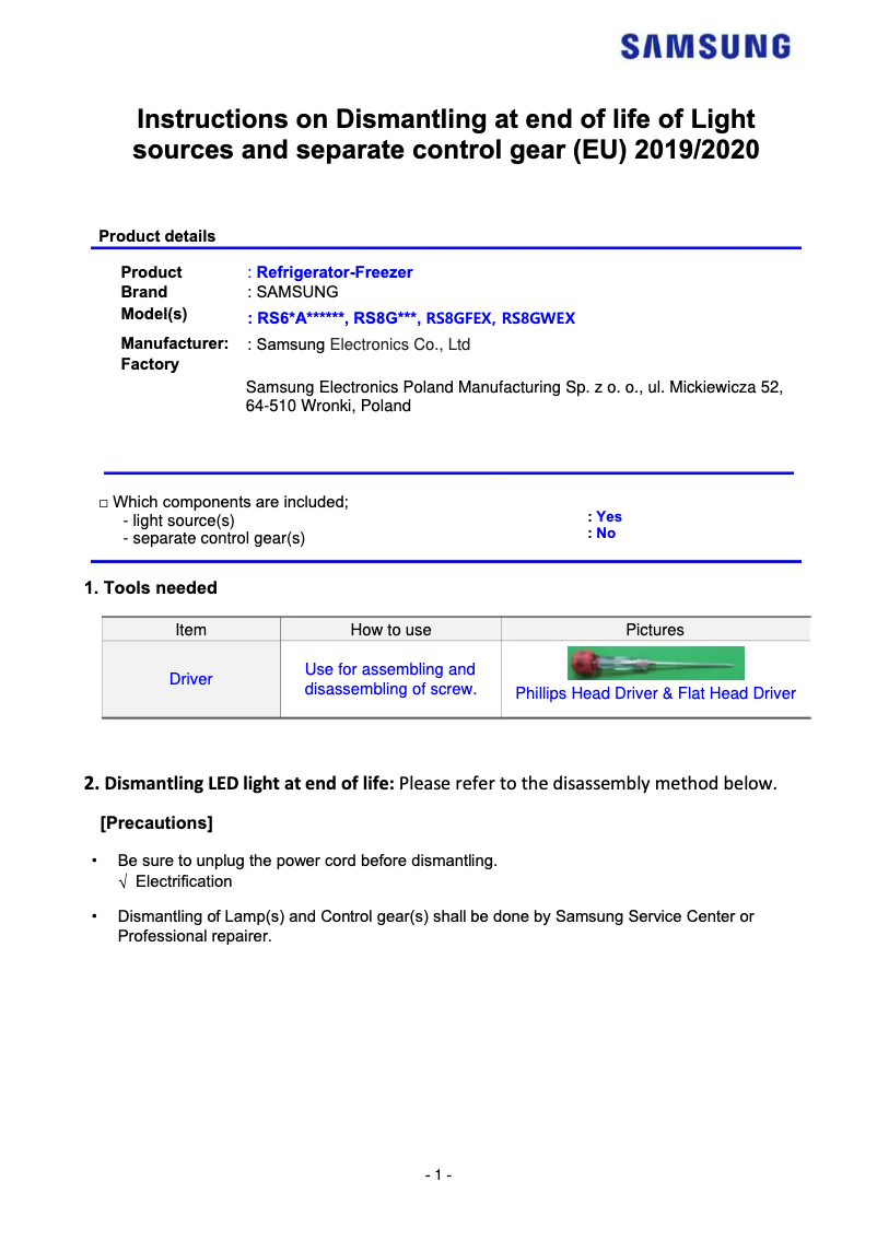 Página 1 del manual Manual de usuario Samsung RS6GA8841S9