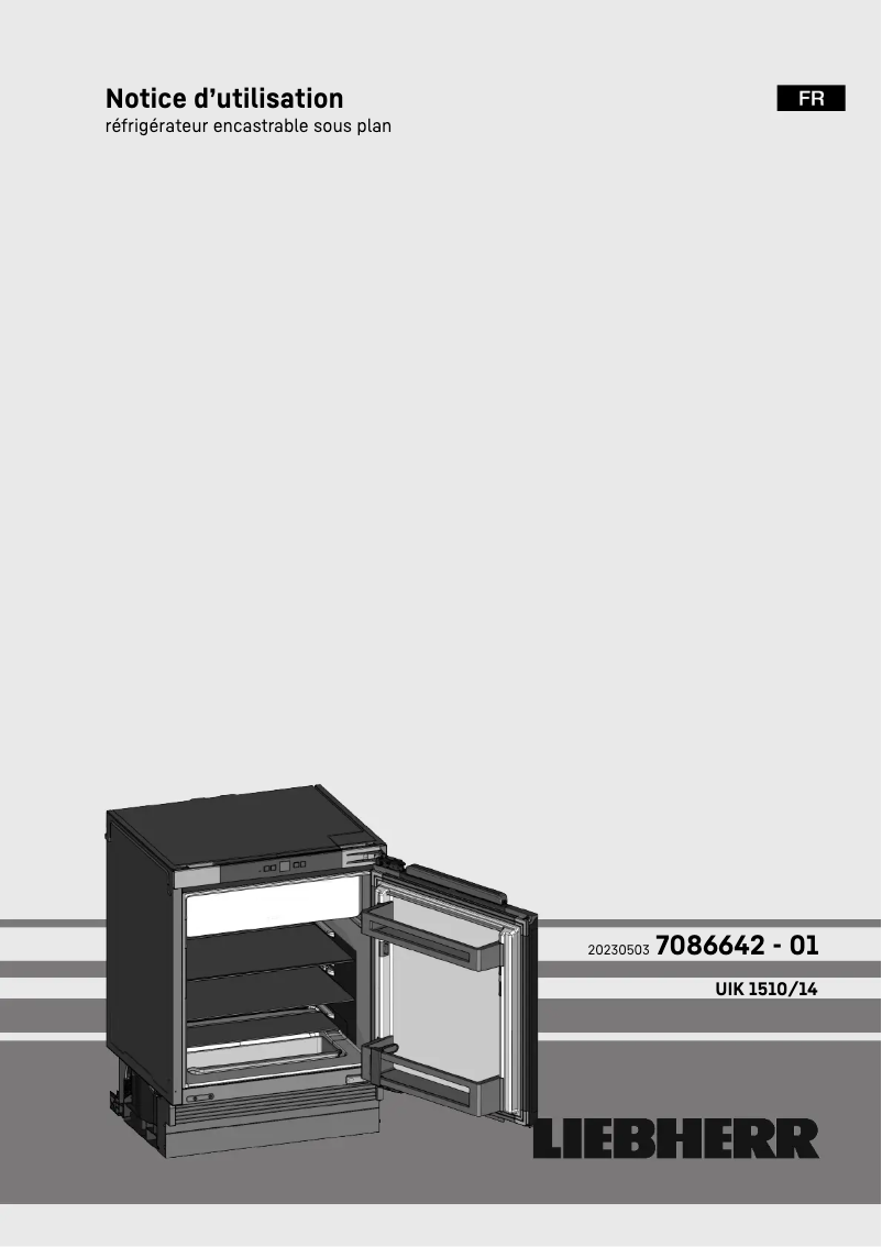 Page 1 de la notice Manuel utilisateur Liebherr UIK 1510