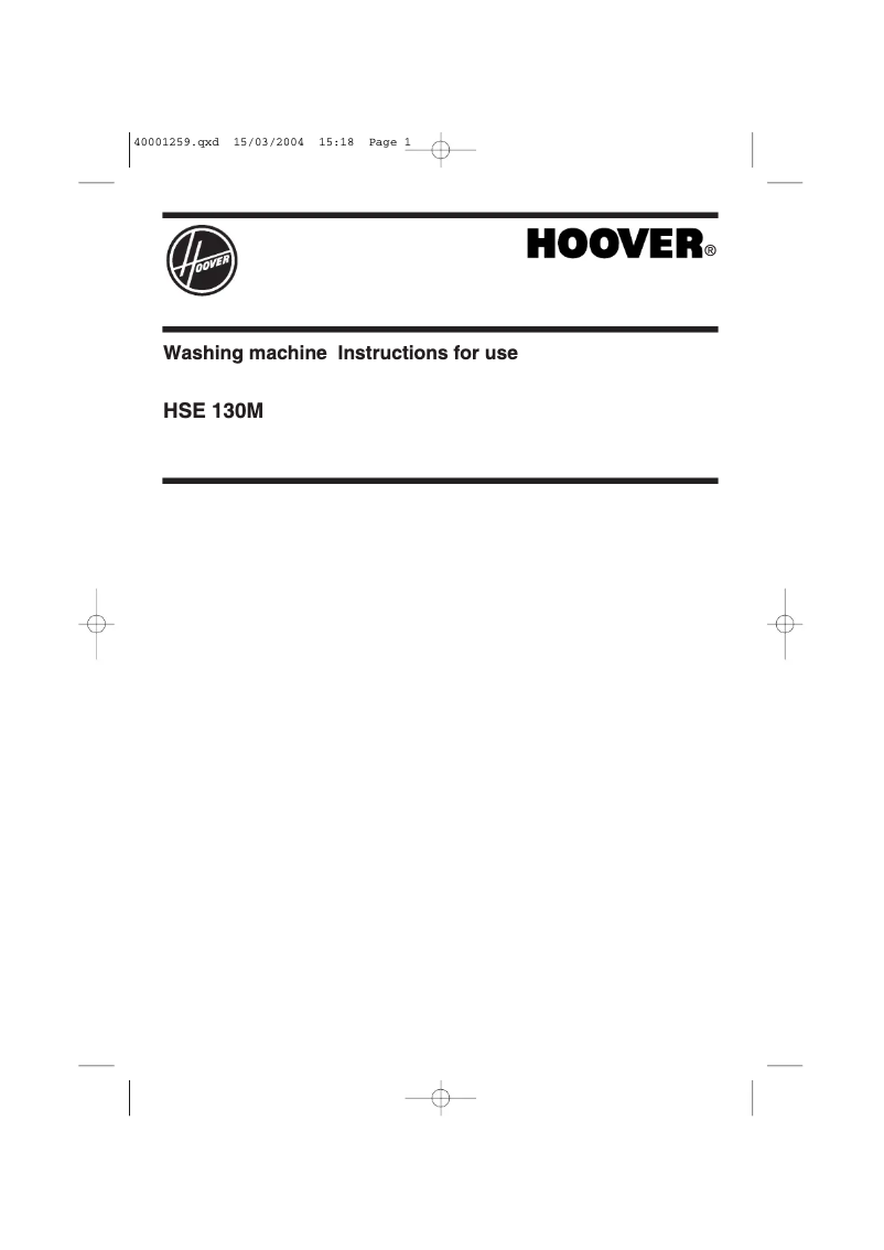 Página 1 del manual Manual de usuario Hoover HSE 130M-80