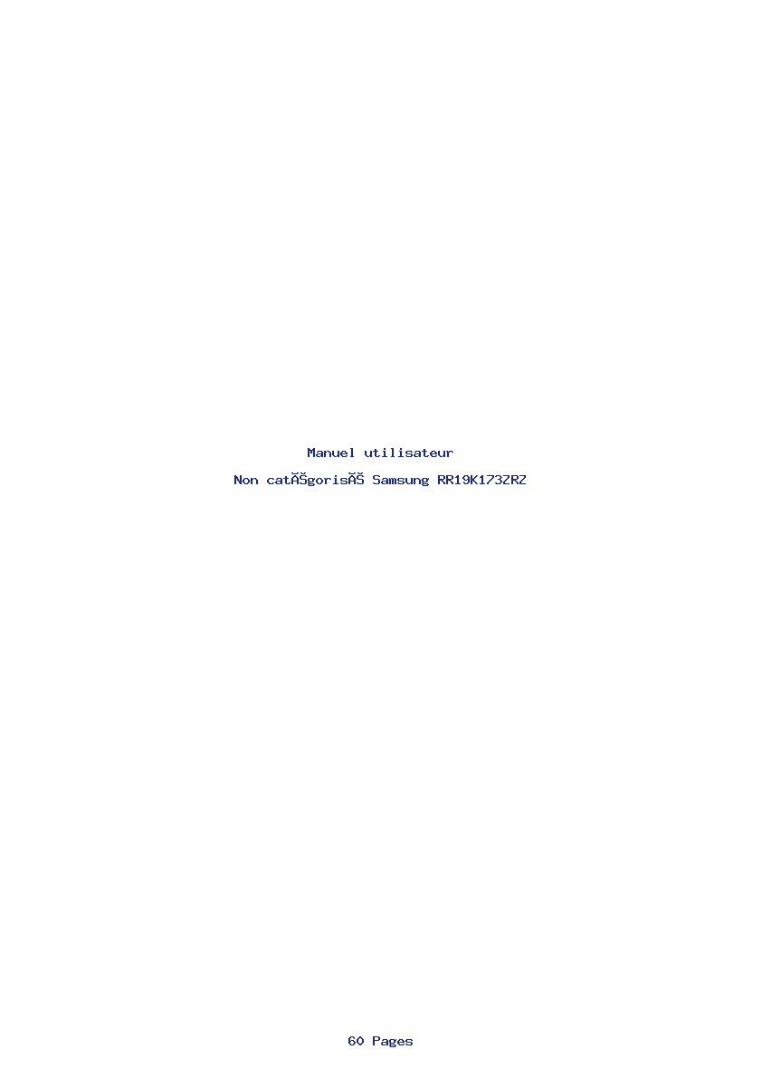 Page 1 de la notice Manuel utilisateur Samsung RR19K173ZRZ