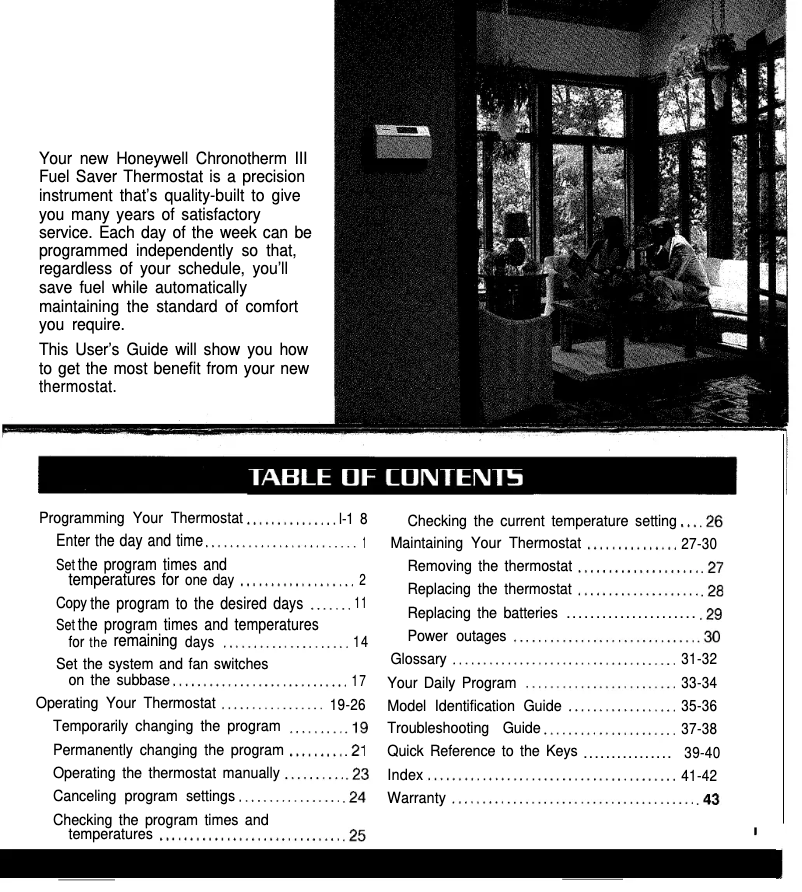 Page 1 de la notice Manuel utilisateur Honeywell Chronotherm III T8611