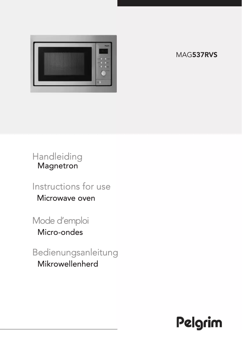 Page 1 de la notice Manuel utilisateur Pelgrim MAG537RVS