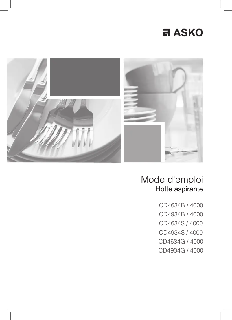 Page 1 de la notice Manuel utilisateur Asko CD4934B