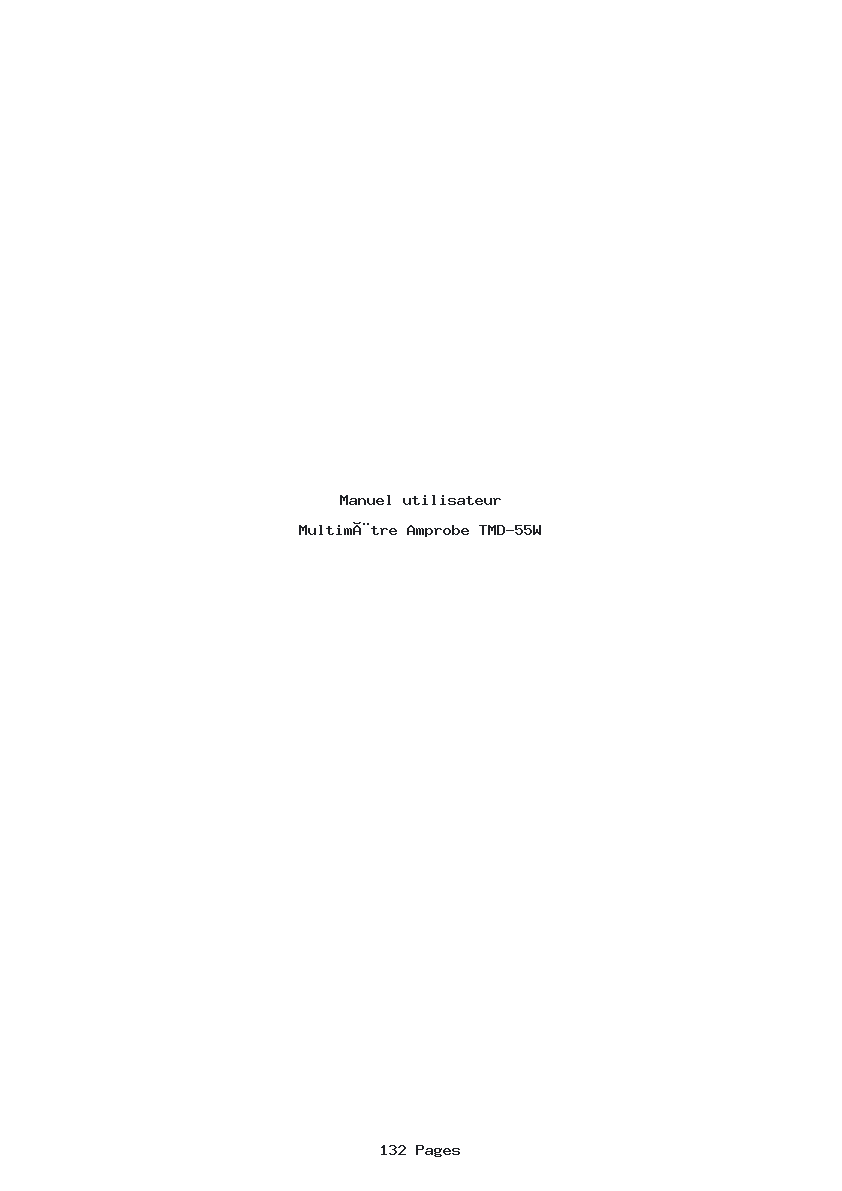 Page 1 de la notice Manuel utilisateur Amprobe TMD-55W