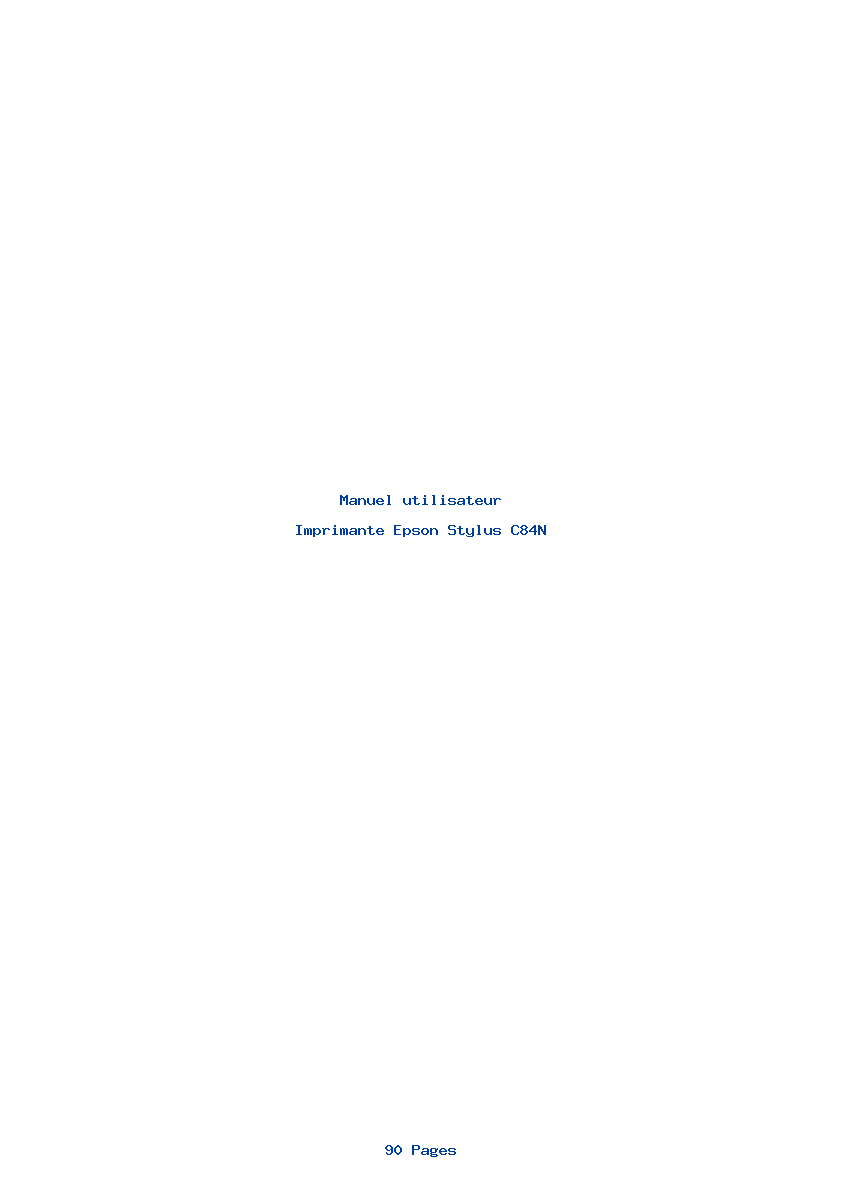 Page 1 de la notice Manuel utilisateur Epson Stylus C84N