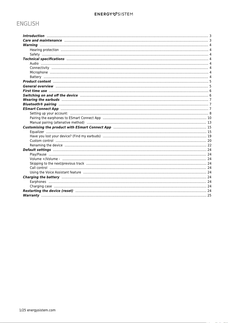 Page 1 de la notice Manuel utilisateur Energy Sistem Freestyle