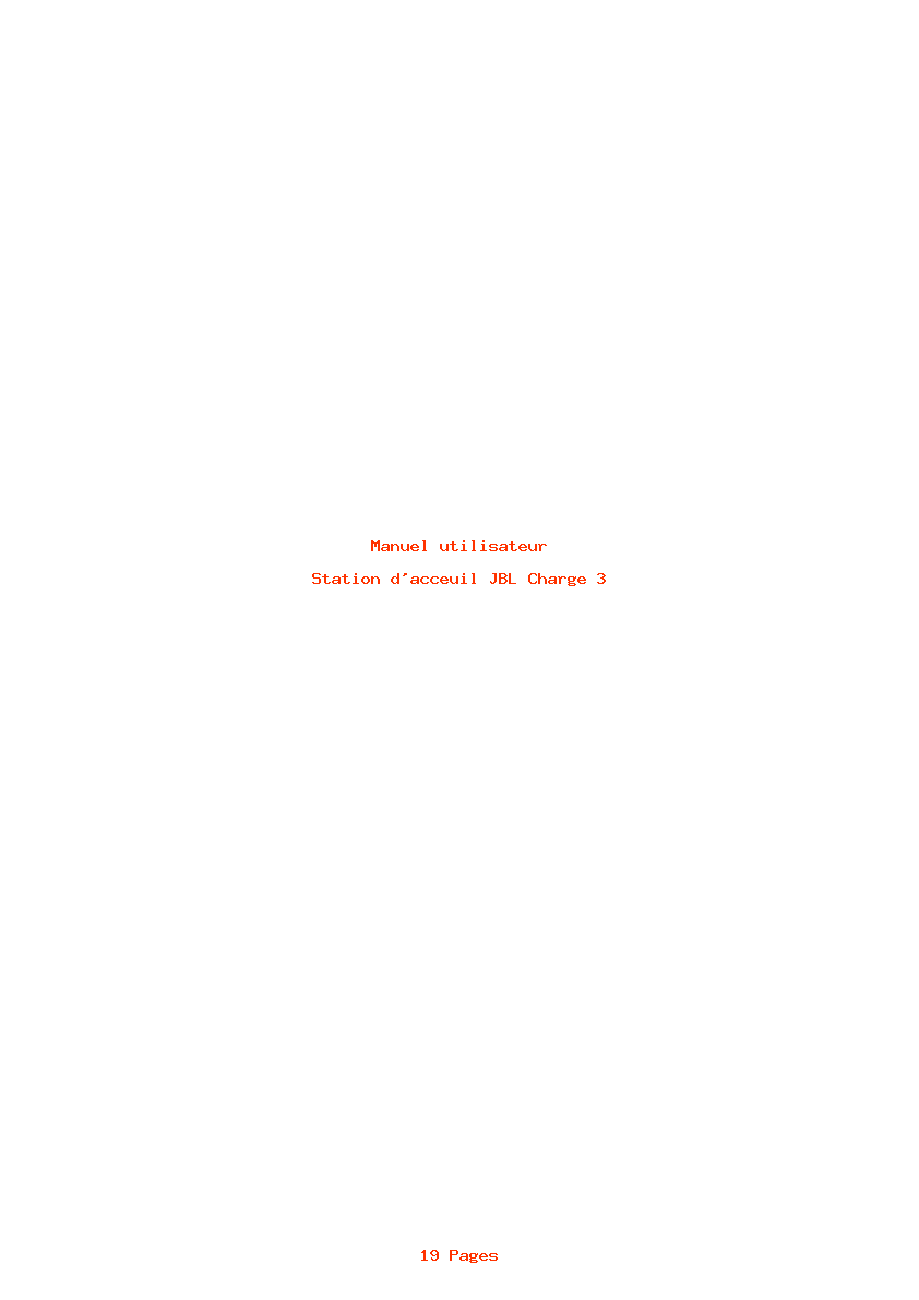 Page 1 de la notice Manuel utilisateur JBL Charge 3