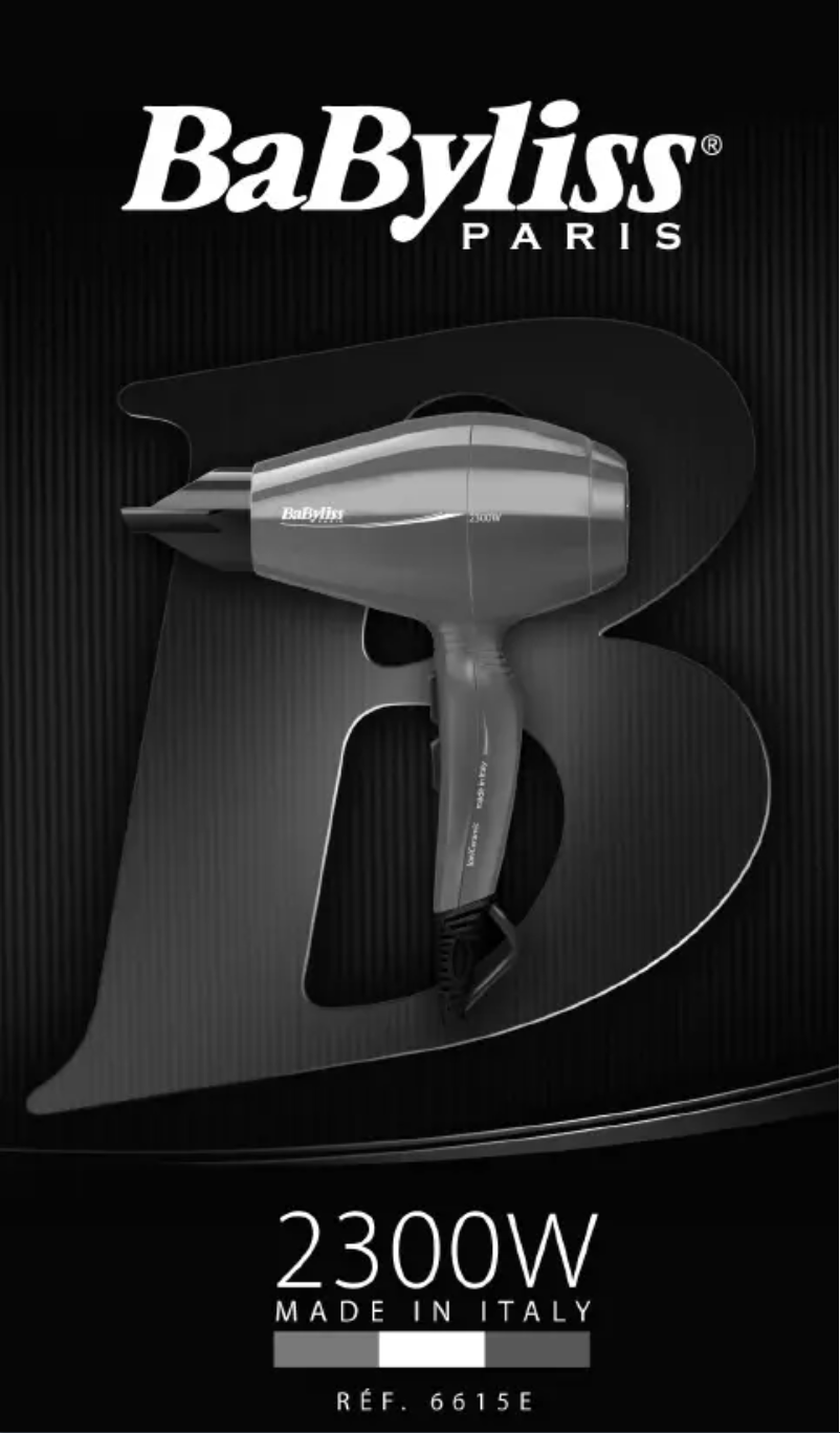 Page 1 de la notice Manuel utilisateur BaByliss 6616E The Pro