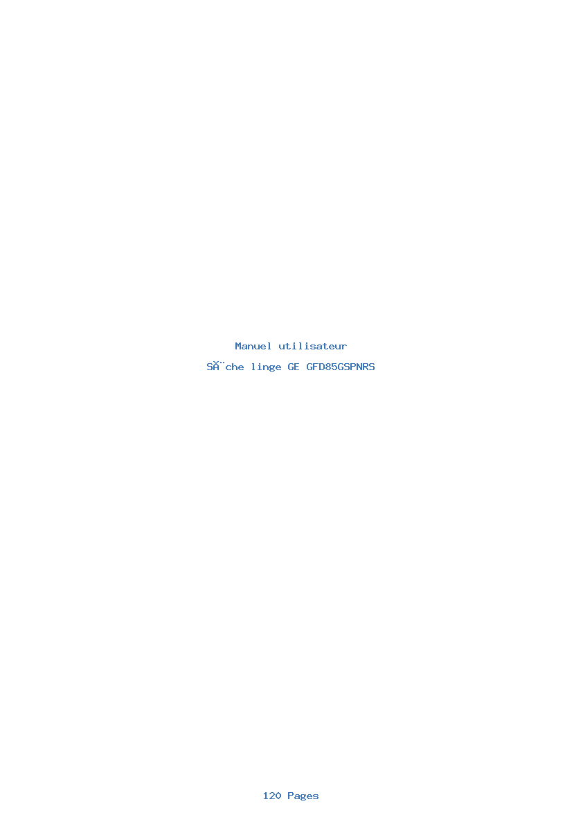Page 1 de la notice Manuel utilisateur GE GFD85GSPNRS