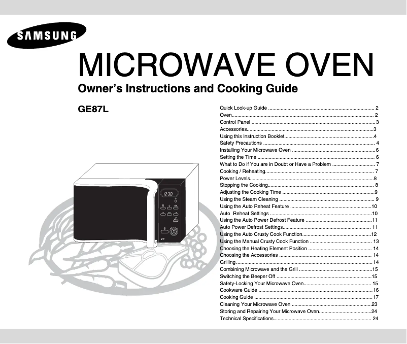 Page 1 de la notice Manuel utilisateur Samsung GE87L