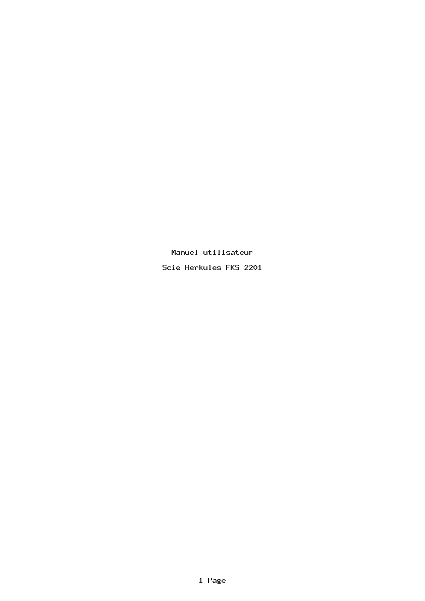 Page 1 de la notice Manuel utilisateur Herkules FKS 2201