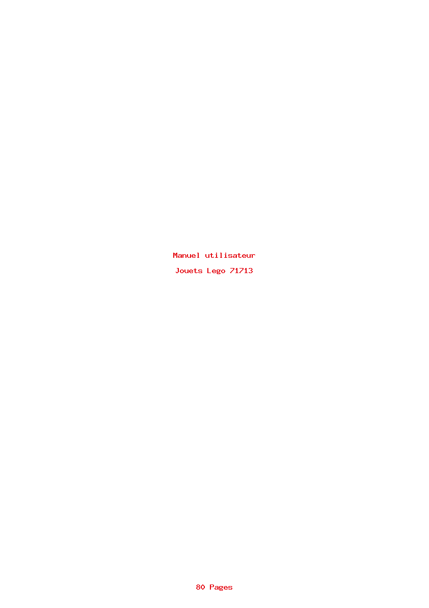 Page 1 de la notice Manuel utilisateur Lego 71713