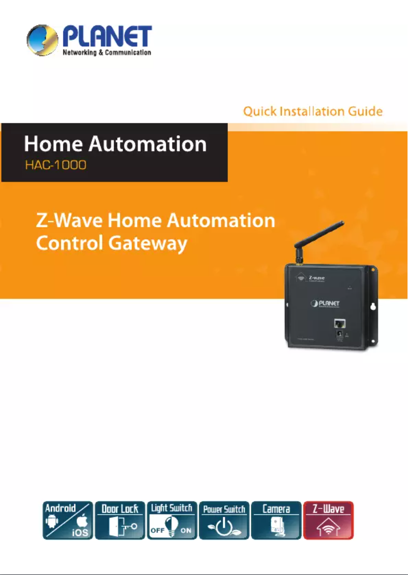 Página 1 del manual Manual de usuario Planet HAC-1000E