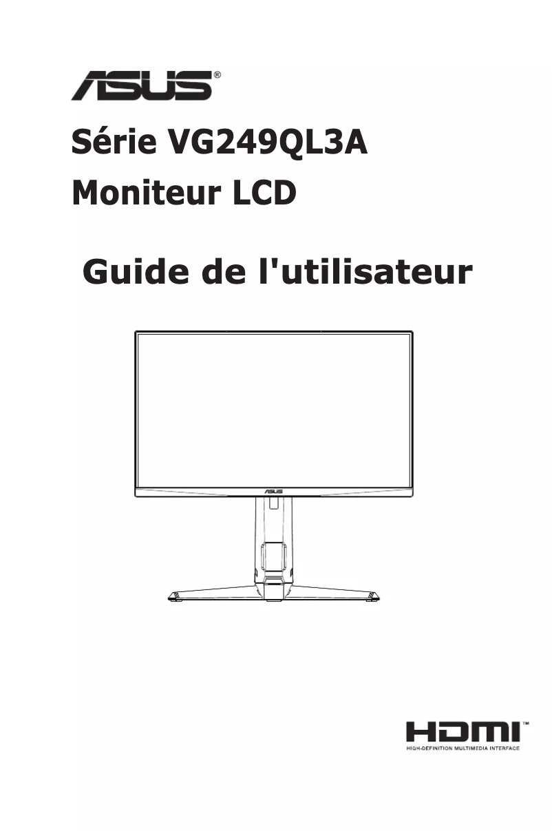 Page 1 de la notice Manuel utilisateur Asus TUF Gaming VG249QL3A