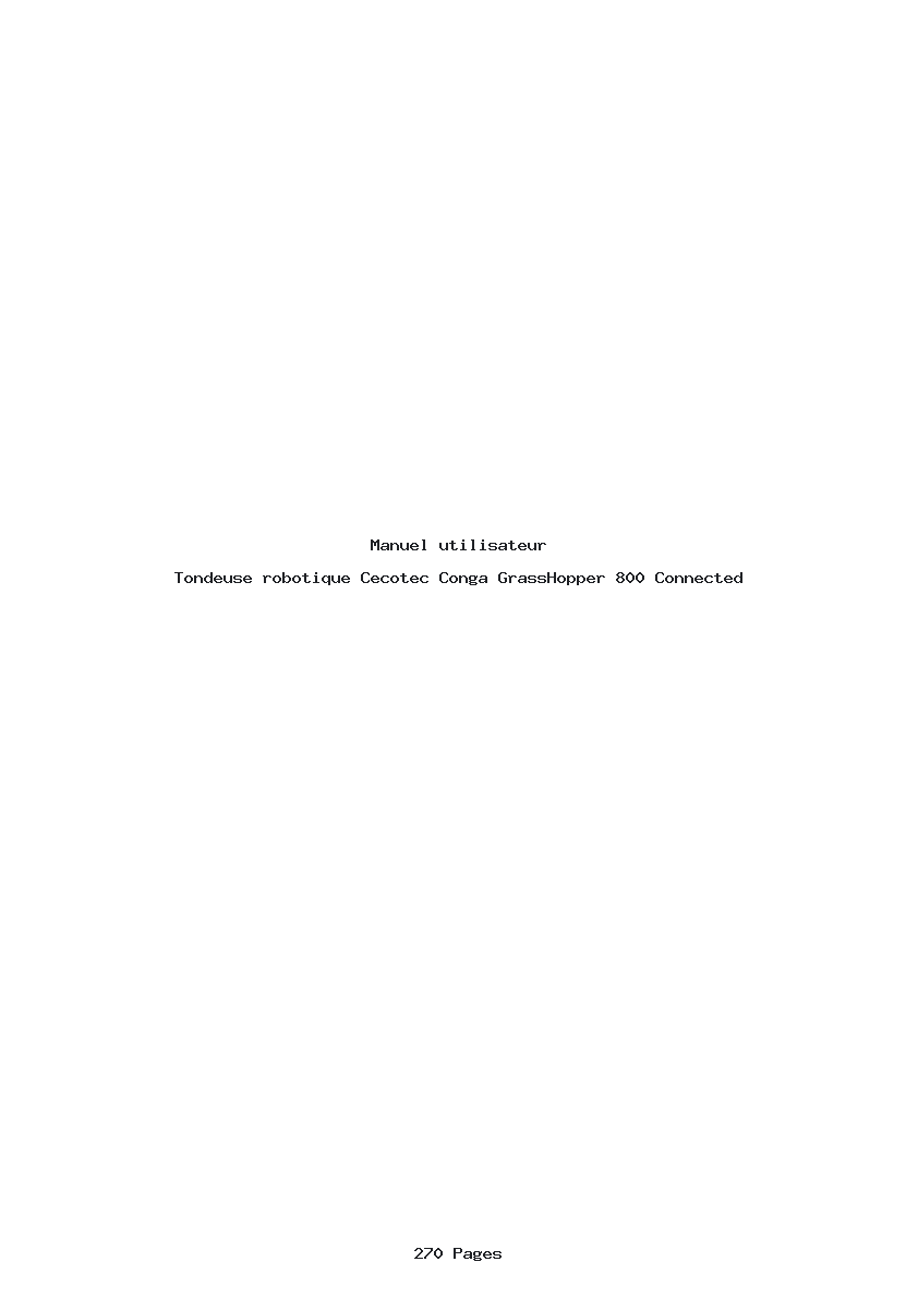 Page 1 de la notice Manuel utilisateur Cecotec Conga GrassHopper 800 Connected