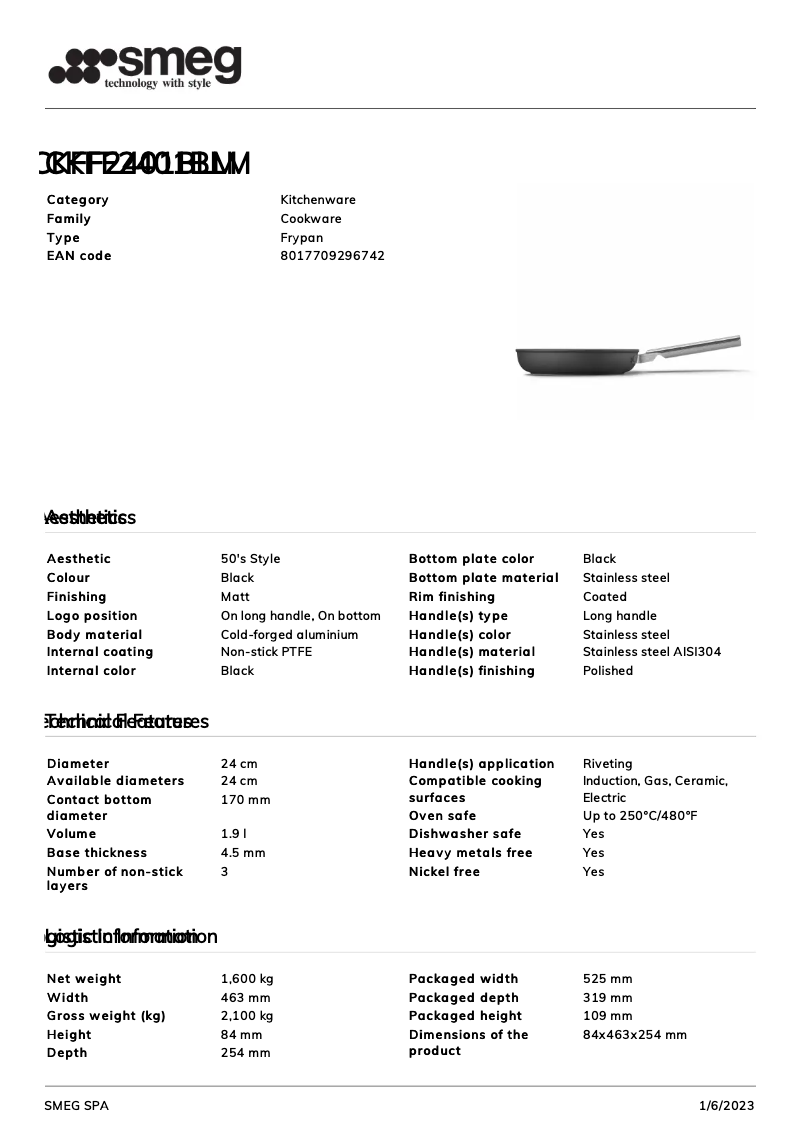 Page 1 de la notice Brochure Smeg CKFF2401BLM