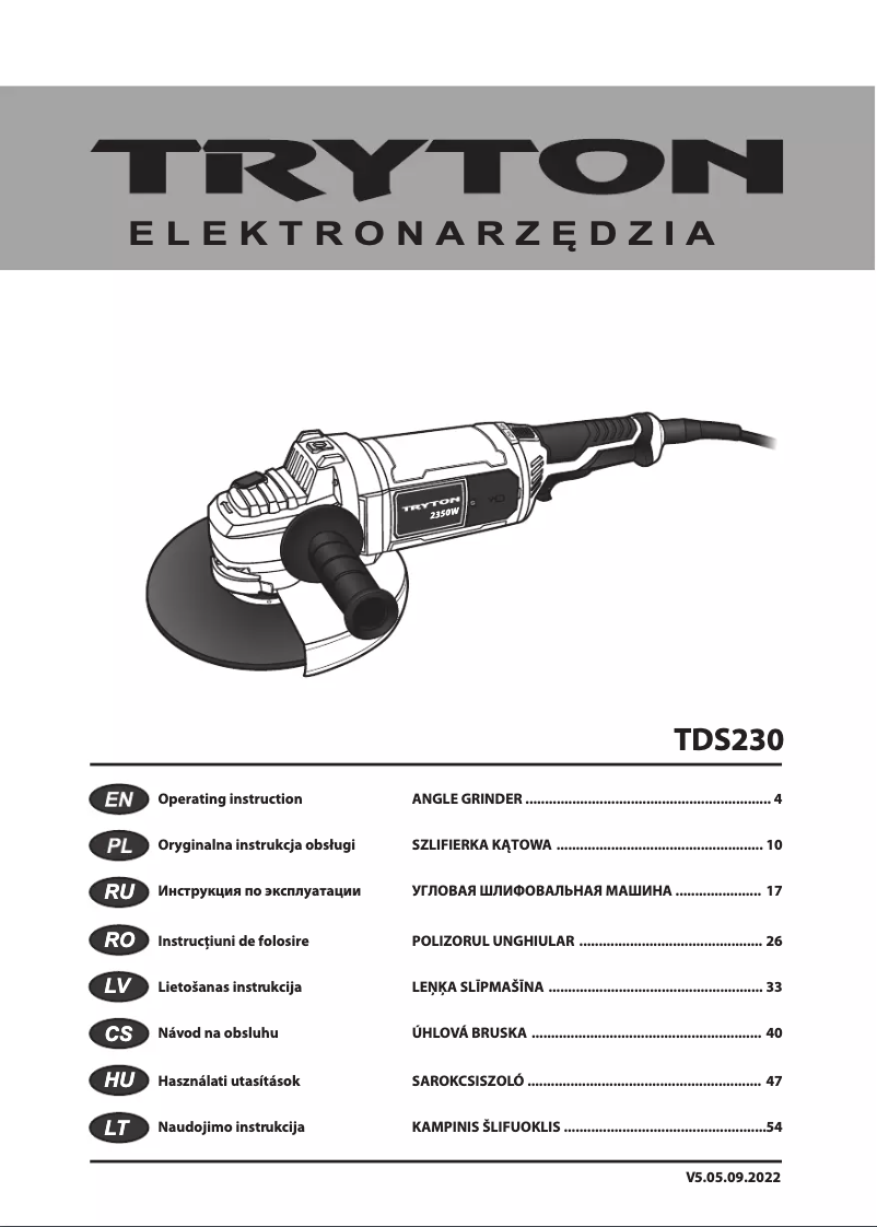 Page 1 of the manual User Manual Tryton TDS230