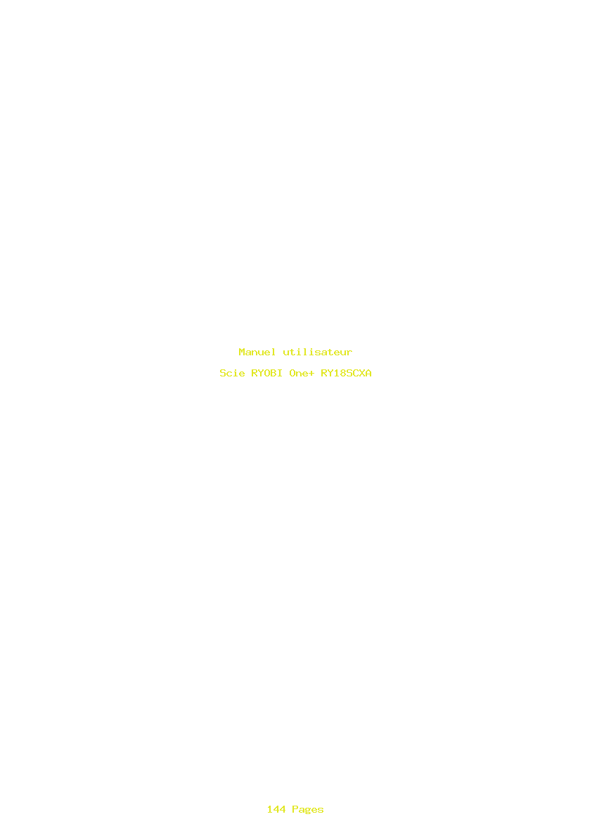 Page 1 de la notice Manuel utilisateur RYOBI One+ RY18SCXA