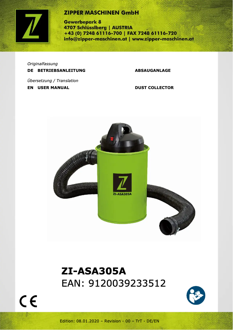 Página 1 del manual Manual de usuario Zipper ZI-ASA305A