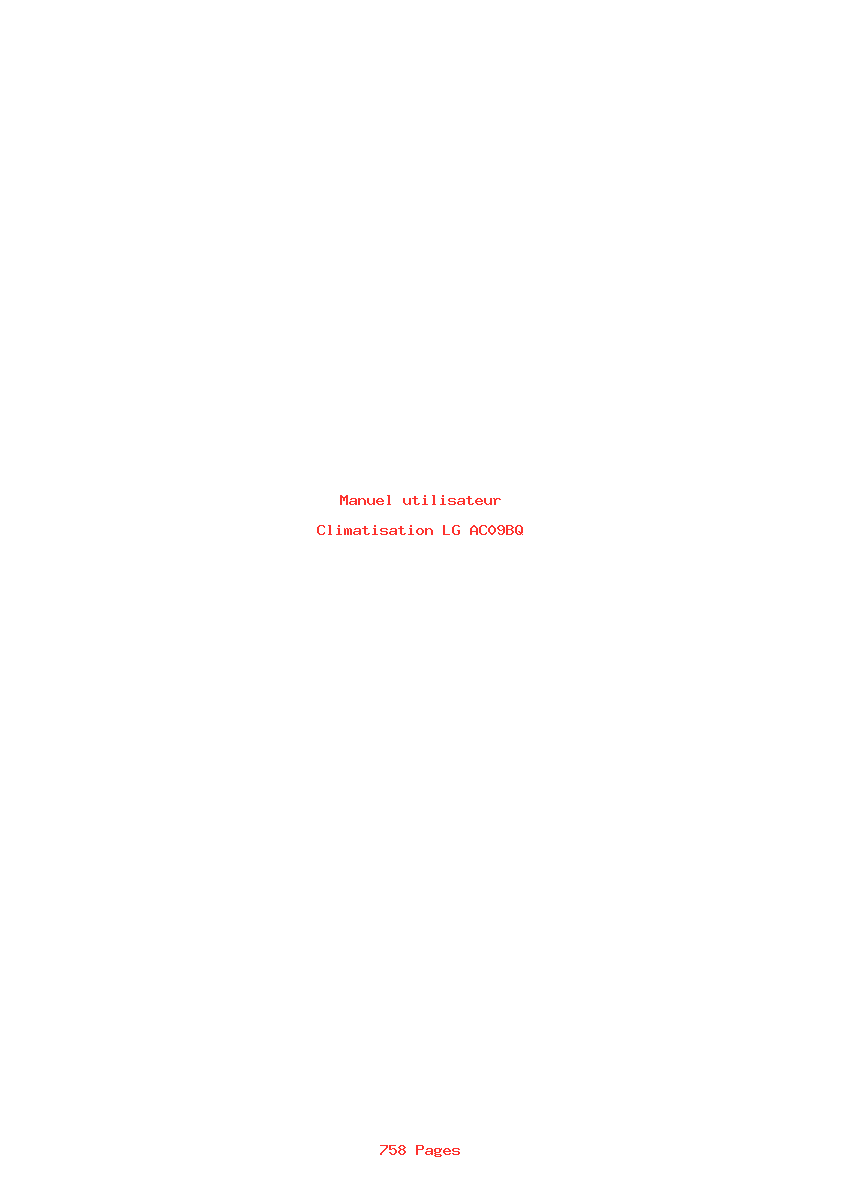 Page 1 de la notice Manuel utilisateur LG AC09BQ