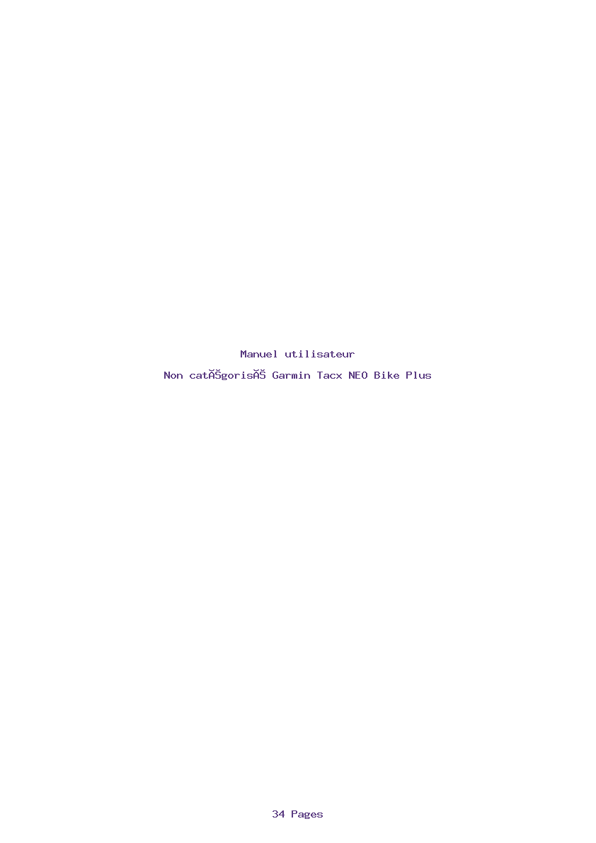 Page 1 de la notice Manuel utilisateur Garmin Tacx NEO Bike Plus