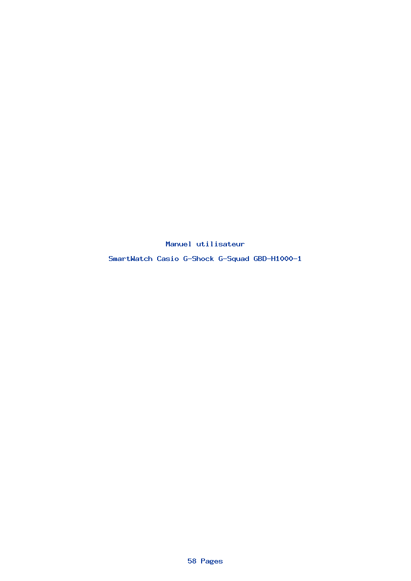 Page 1 de la notice Manuel utilisateur Casio G-Shock G-Squad GBD-H1000-1