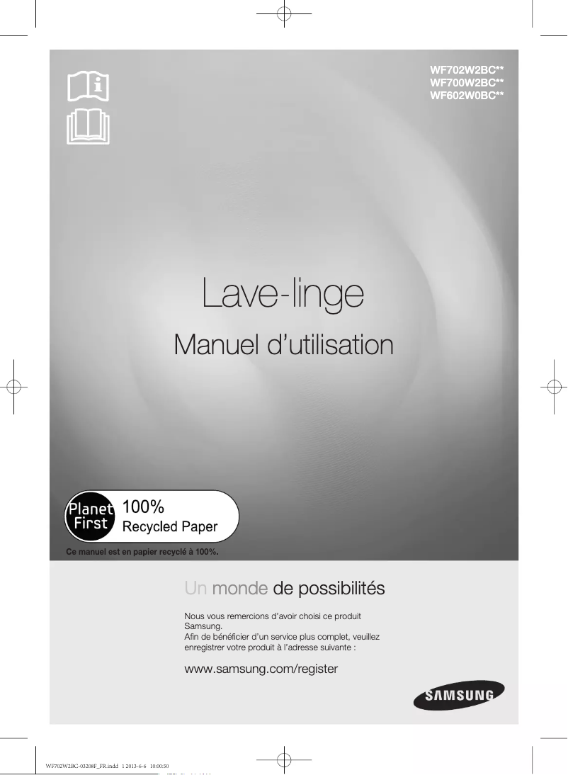 Página 1 del manual Manual de usuario Samsung WF602W0BCSD