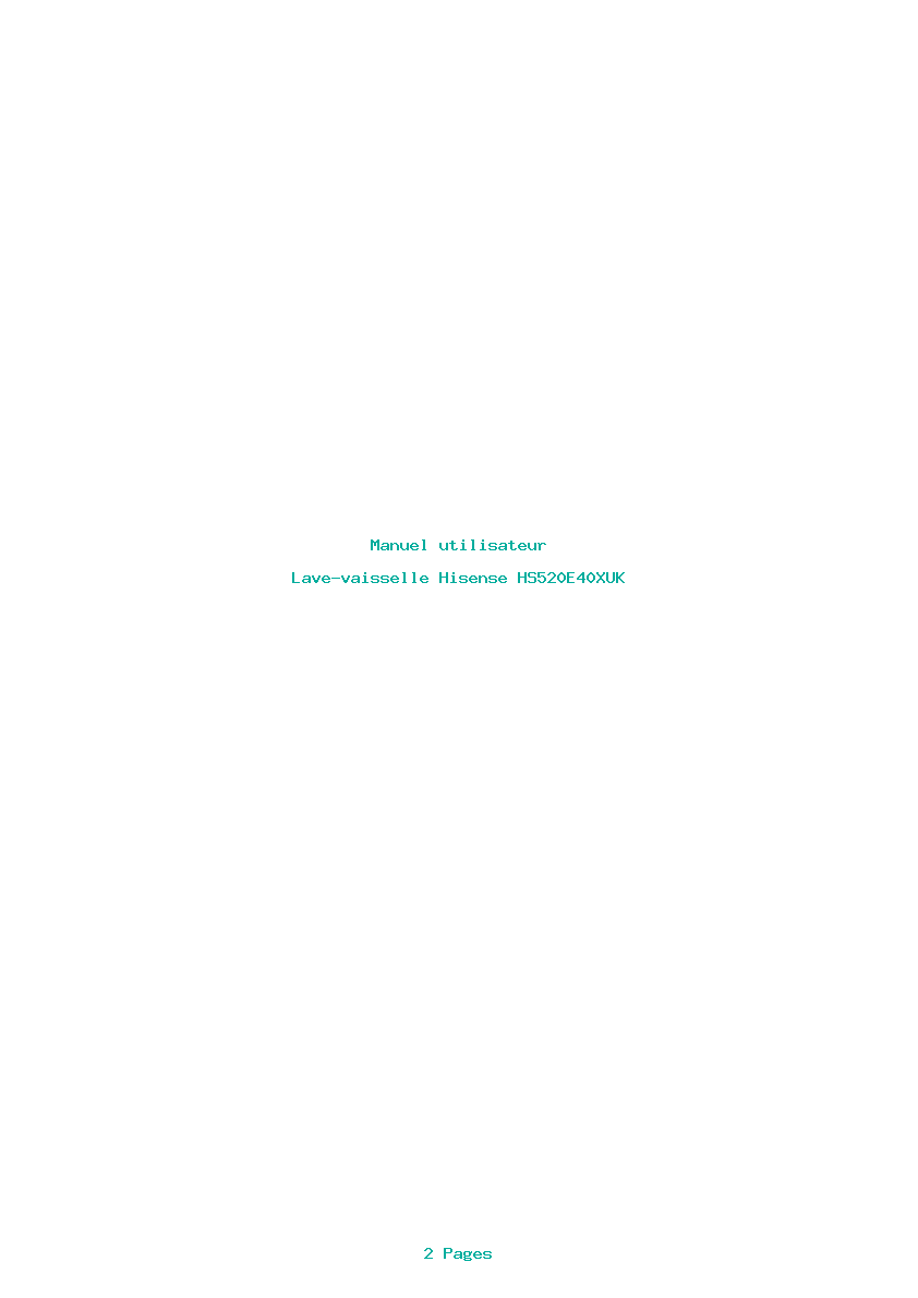 Page 1 de la notice Manuel utilisateur Hisense HS520E40XUK