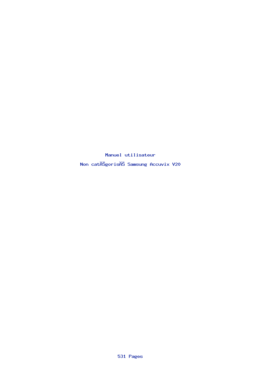 Image de la première page du manuel de l'appareil Accuvix V20