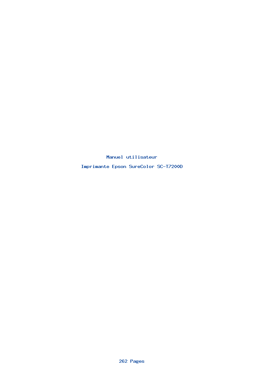 Page 1 de la notice Manuel utilisateur Epson SureColor SC-T7200D