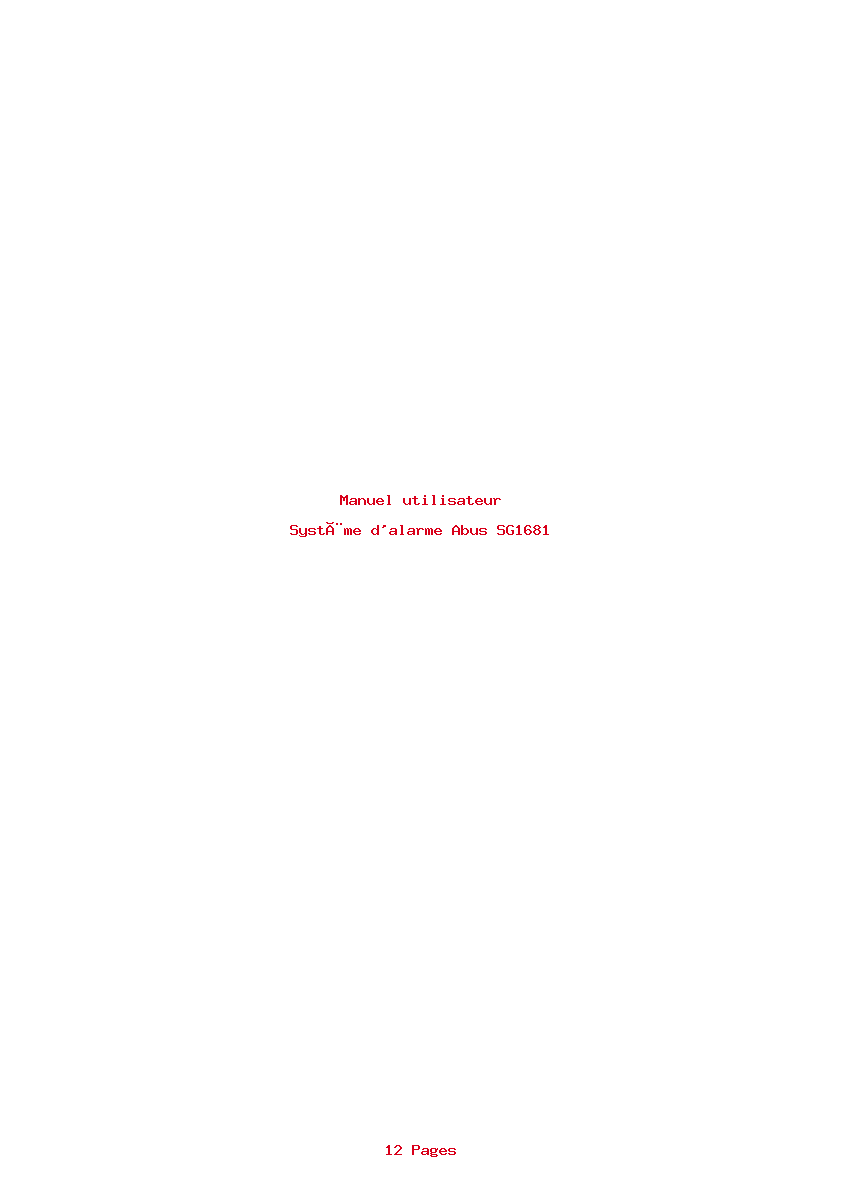 Page 1 de la notice Manuel utilisateur Abus SG1681