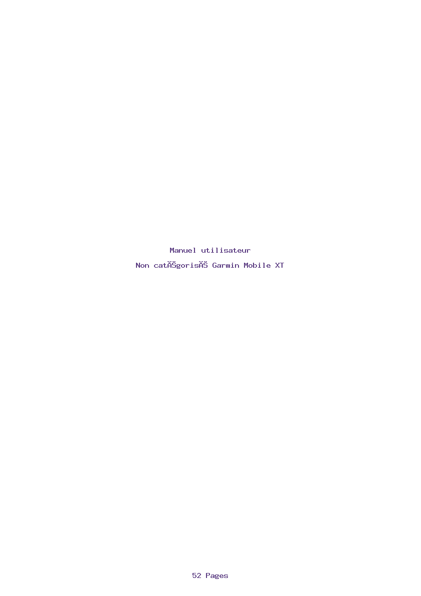 Page 1 de la notice Manuel utilisateur Garmin Mobile XT