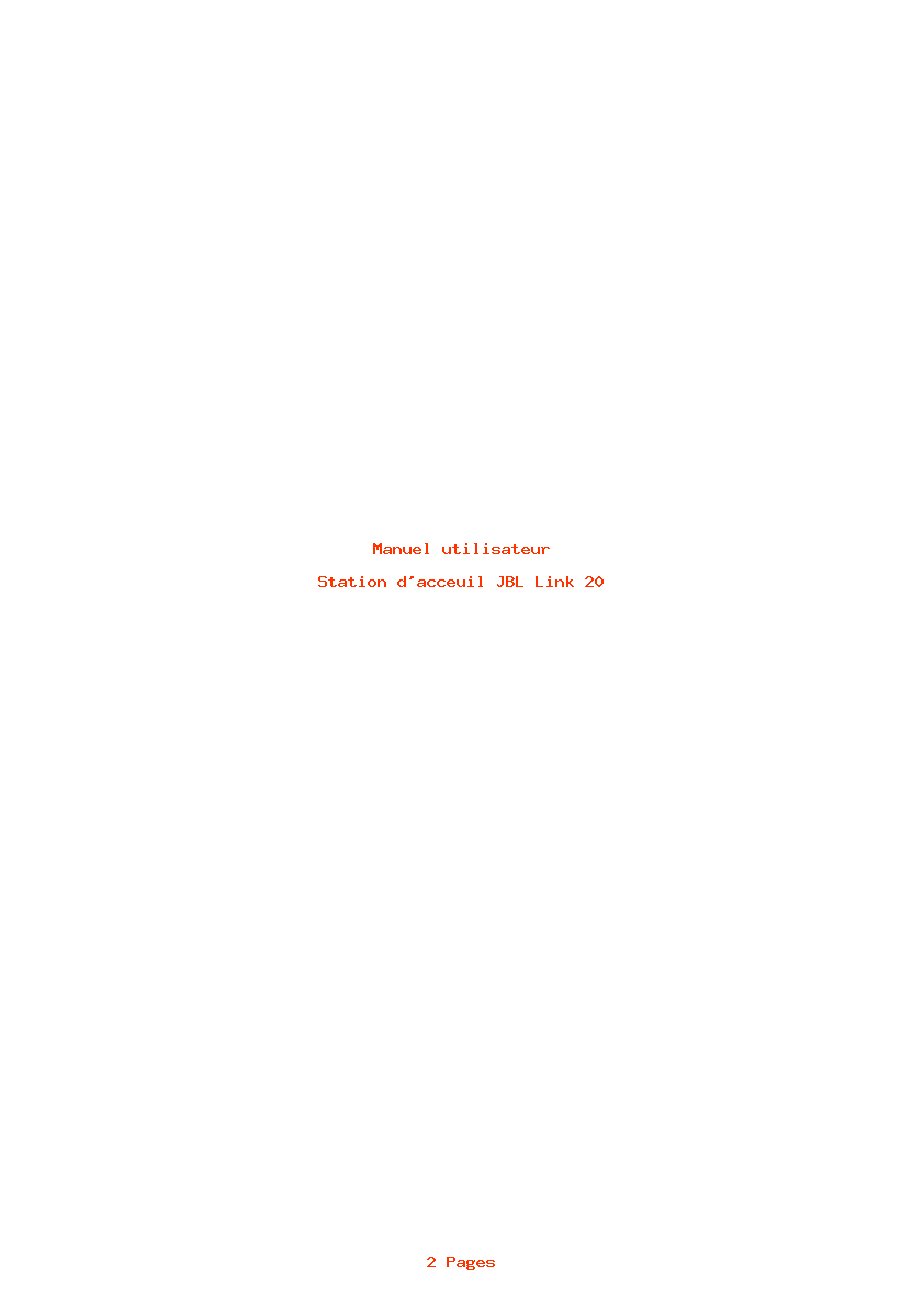 Page 1 de la notice Manuel utilisateur JBL Link 20