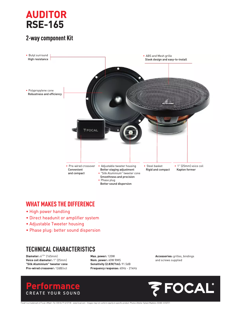 Page 1 de la notice Mode d'emploi Focal RSE-165