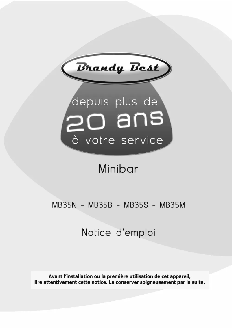 Page 1 de la notice Manuel utilisateur Brandy Best MB35S