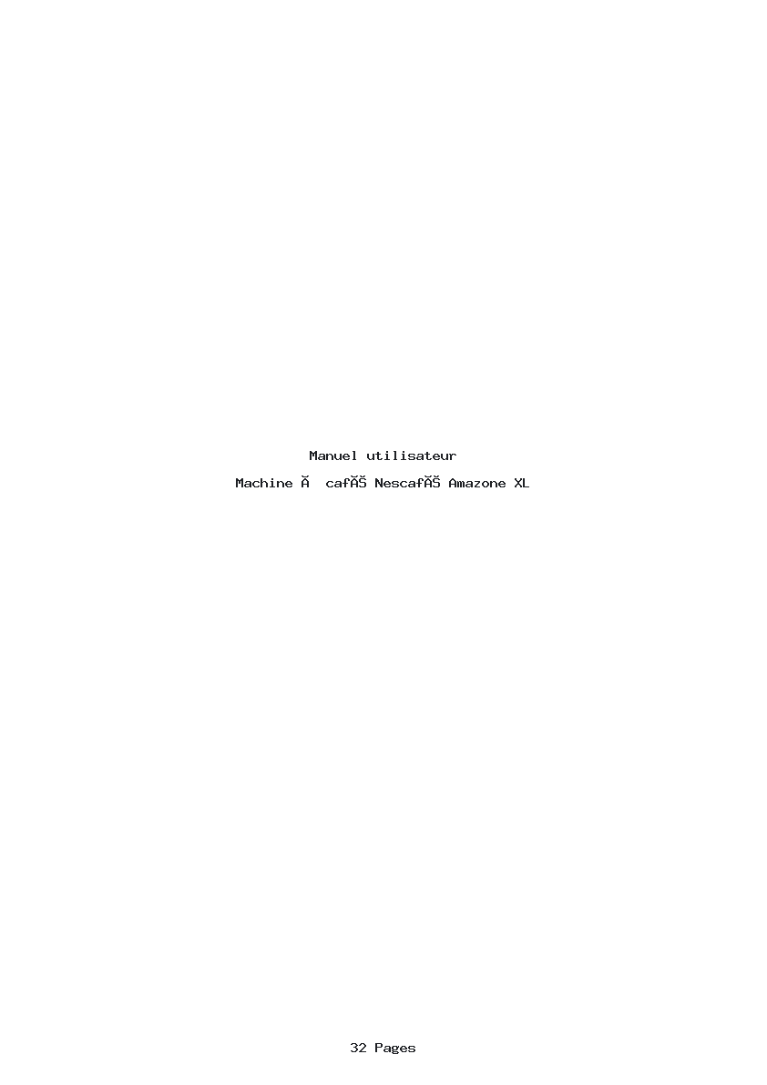 Image de la première page du manuel de l'appareil Amazone XL