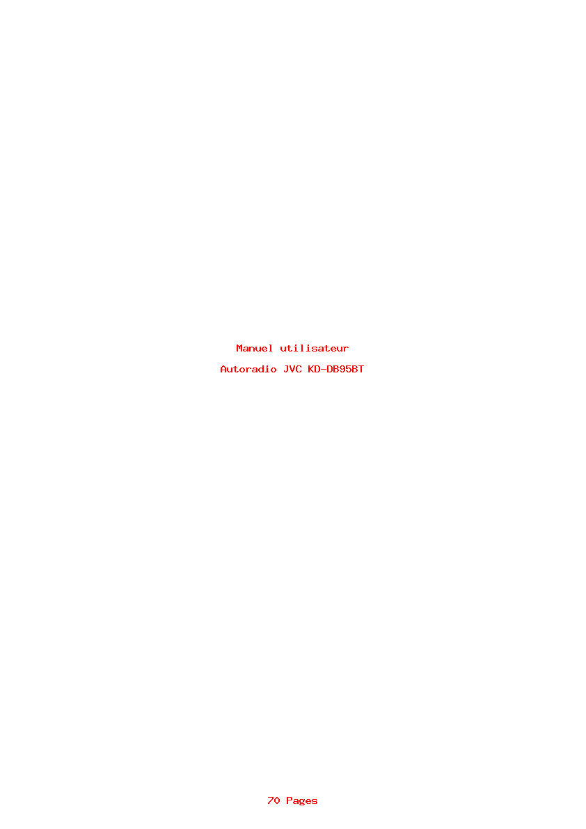 Page 1 de la notice Manuel utilisateur JVC KD-DB95BT